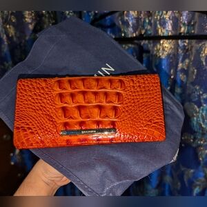 Orange Crocodile Embossed Wallet